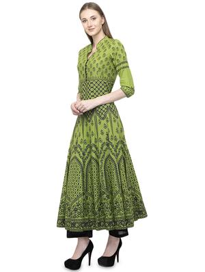 printed anarkali kurta - 17013089 - Standard Image - 2