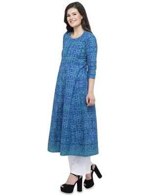 printed a-line kurta - 17013090 - Standard Image - 2