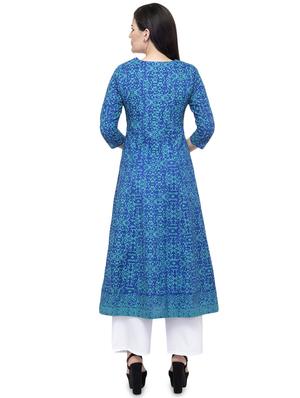 printed a-line kurta - 17013090 - Standard Image - 3