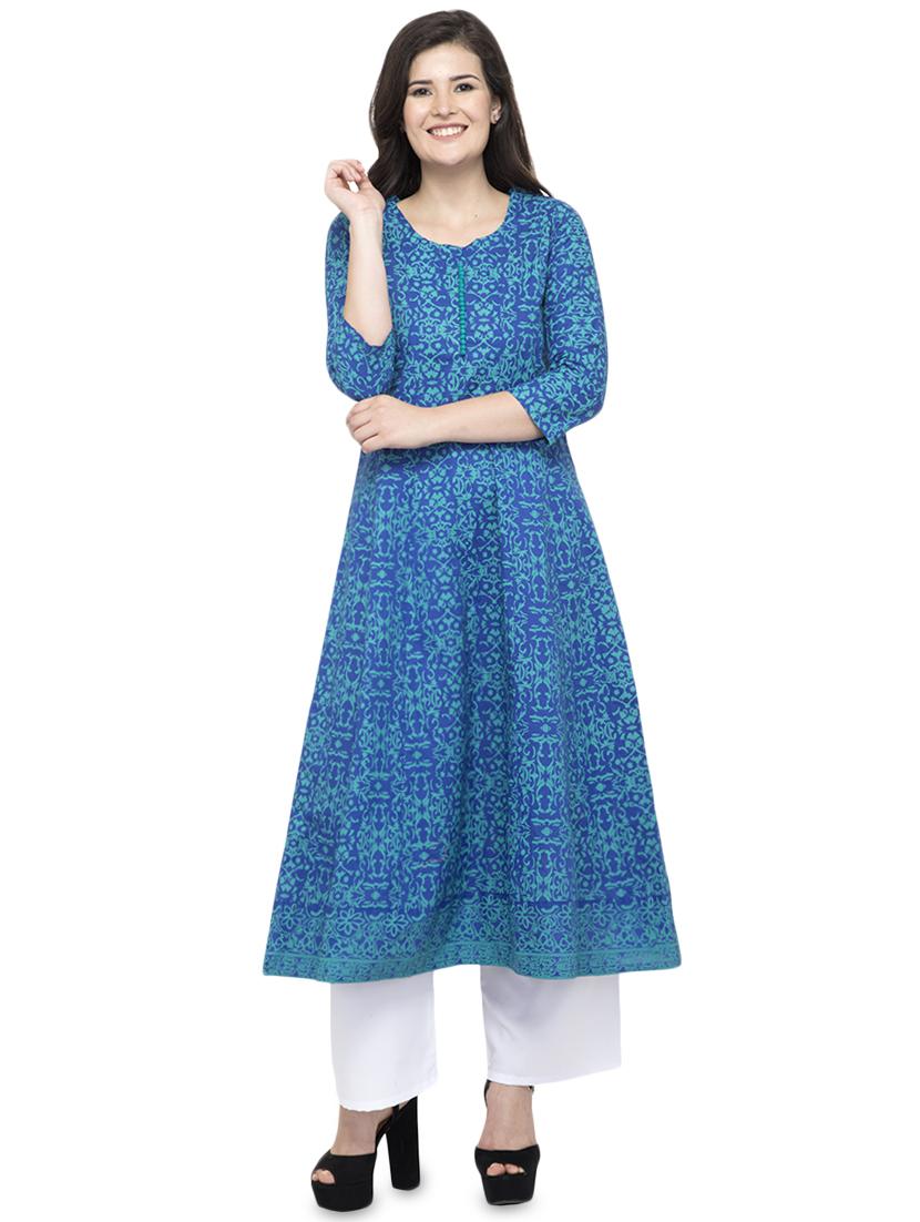printed a-line kurta - 17013090 - Zoom Image - 1
