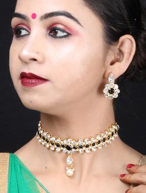 black metal choker necklace - 17013362 - Standard Image - 3