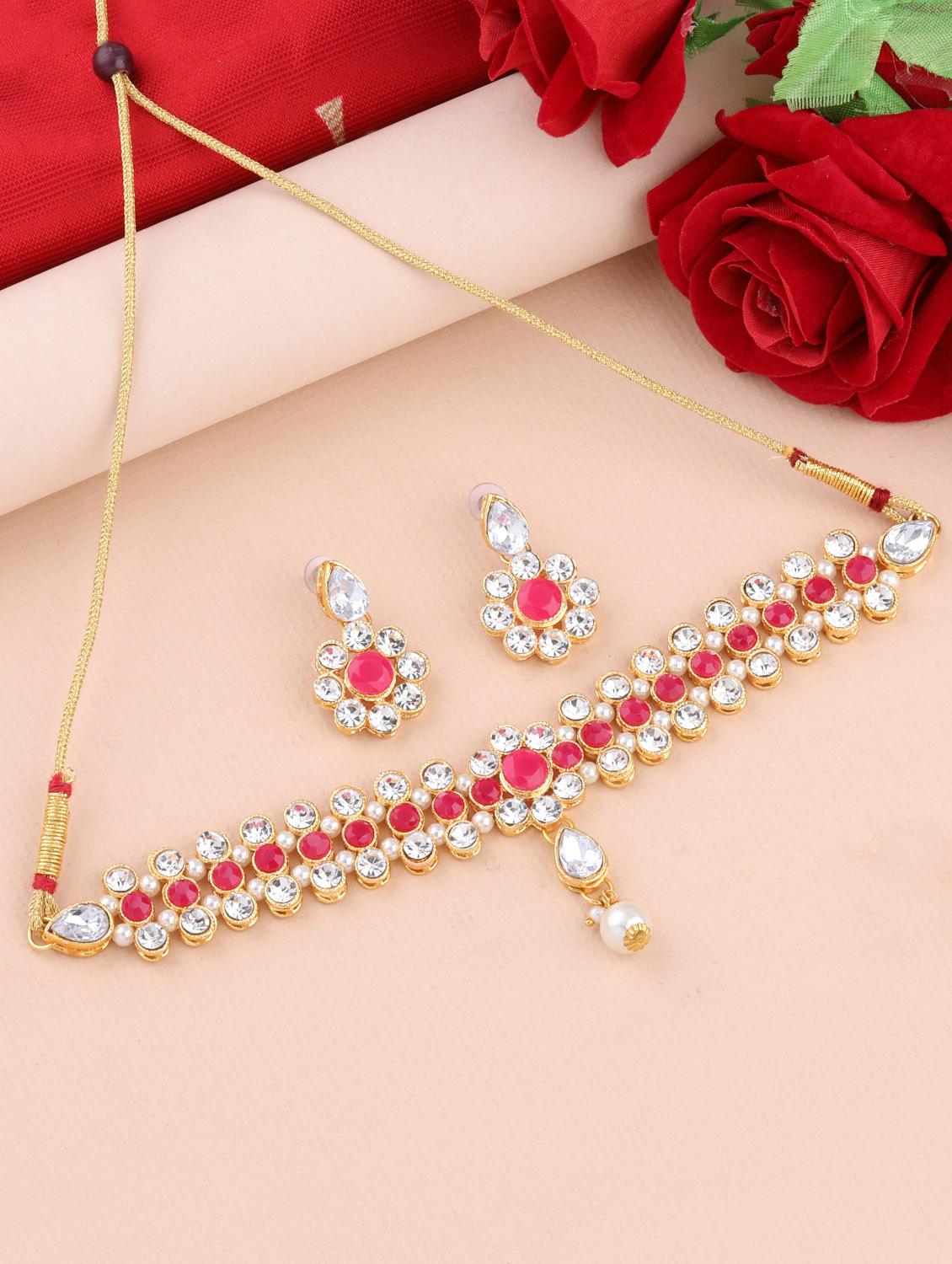 red metal choker necklace - 17013367 - Zoom Image - 2