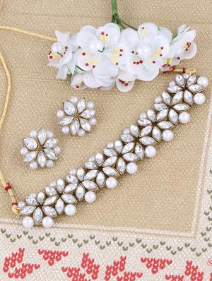 silver metal choker necklace - 17013393 - Standard Image - 3