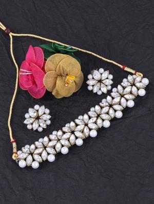 silver metal choker necklace - 17013393 - Standard Image - 4