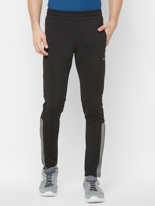 black solid full length track pant - 17013396 - Very Small Image - 1