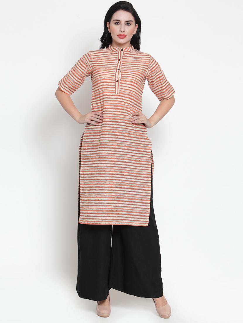 striped kurta palazzo set - 17013589 - Zoom Image - 1