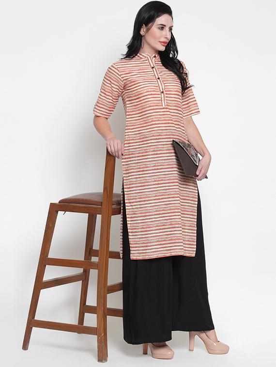 striped kurta palazzo set - 17013589 - Zoom Image - 4