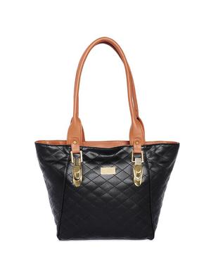 black leatherette (pu) regular handbag - 17013611 - Standard Image - 4