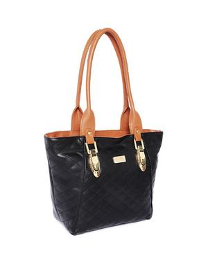 black leatherette (pu) regular handbag - 17013611 - Standard Image - 5