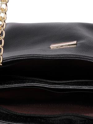 black leatherette (pu) regular handbag - 17013643 - Standard Image - 3
