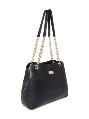 black leatherette (pu) regular handbag - 17013643 - Standard Image - 6