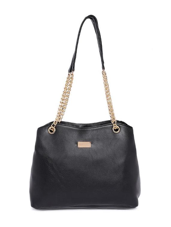 black leatherette (pu) regular handbag - 17013643 - Zoom Image - 1