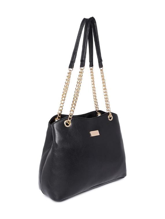 black leatherette (pu) regular handbag - 17013643 - Zoom Image - 6