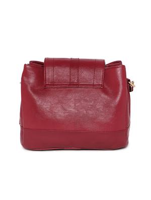 maroon leatherette (pu) regular sling bag - 17013670 - Standard Image - 2
