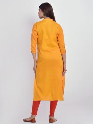 solid straight kurta - 17013918 - Standard Image - 3