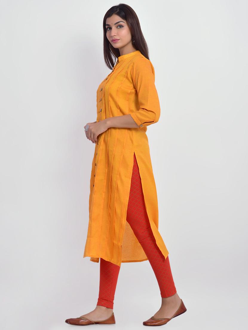 solid straight kurta - 17013918 - Zoom Image - 2