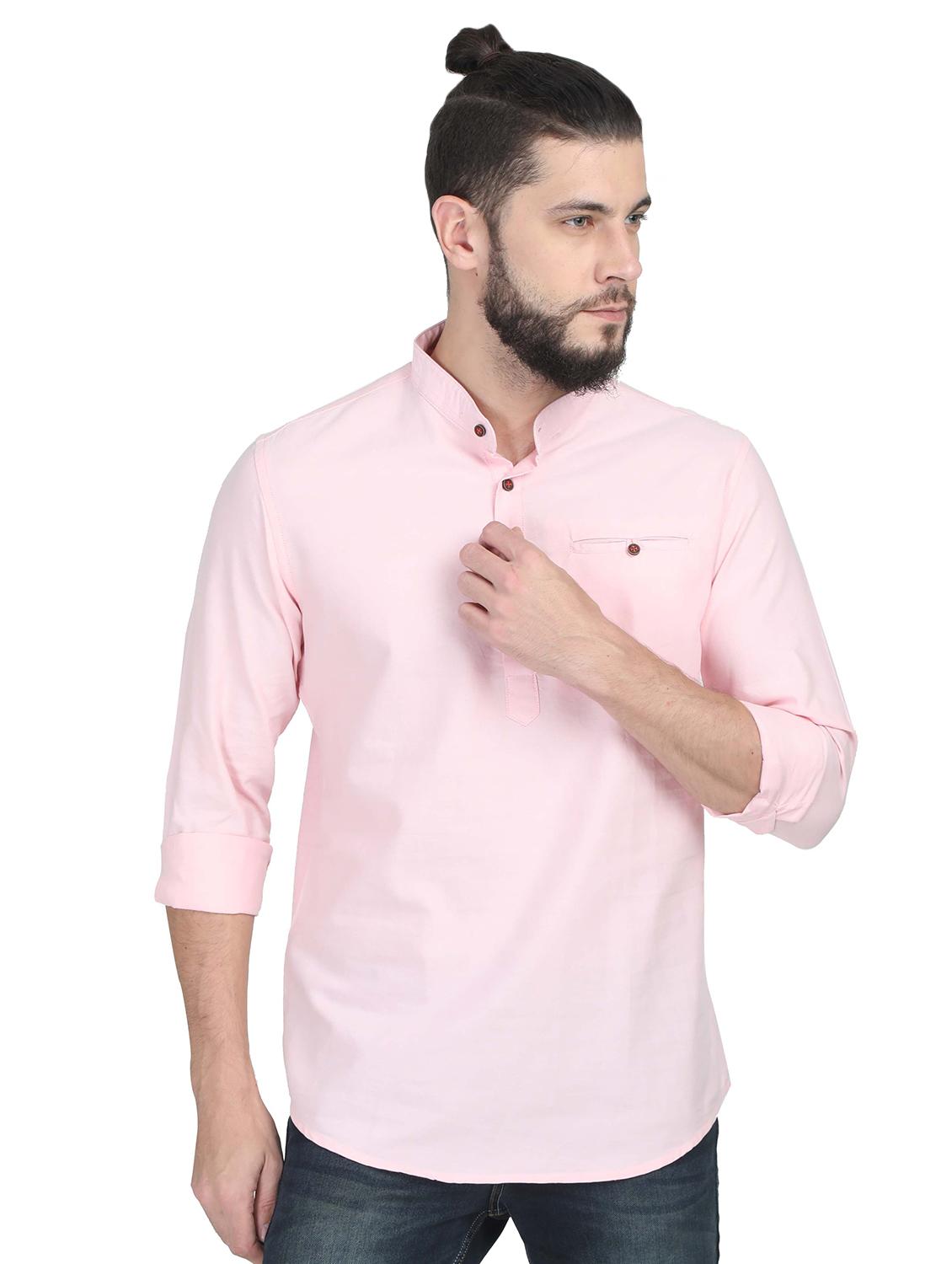 pink solid short kurta - 17014605 - Zoom Image - 1