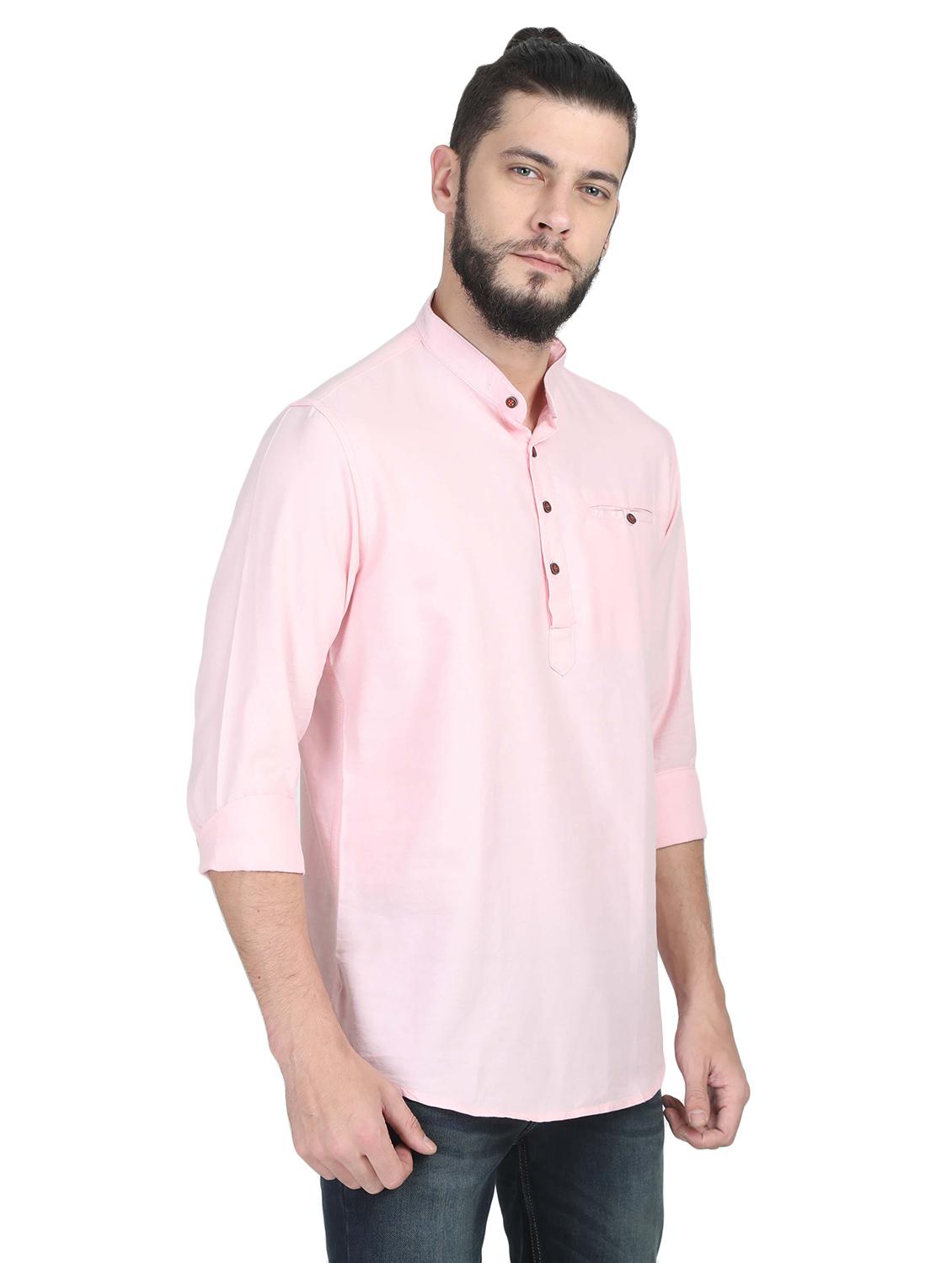 pink solid short kurta - 17014605 - Zoom Image - 2