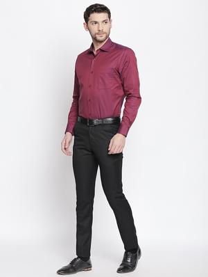 black solid flat front formal trouser - 17014661 - Standard Image - 4