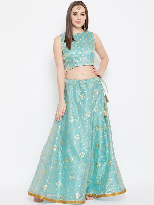 floral print flared lehenga - 17014687 - Standard Image - 1