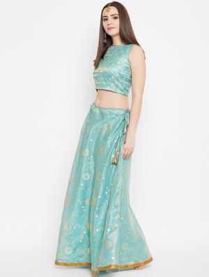 floral print flared lehenga - 17014687 - Standard Image - 2