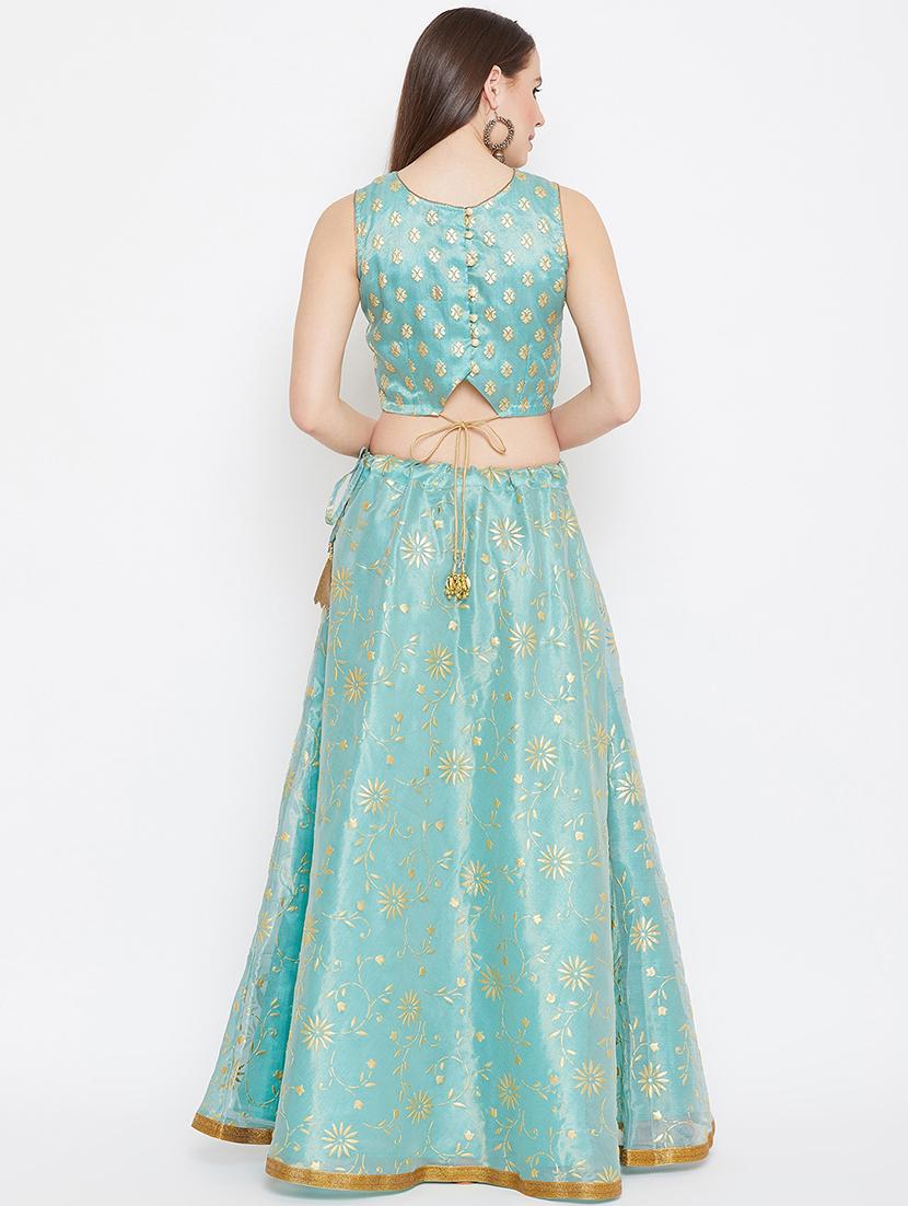 floral print flared lehenga - 17014687 - Zoom Image - 3