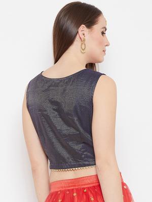 black cotton solid blouse - 17014748 - Standard Image - 3