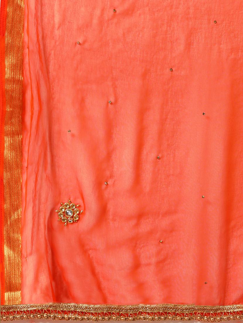 solid banarasi saree with blouse - 17014867 - Zoom Image - 4