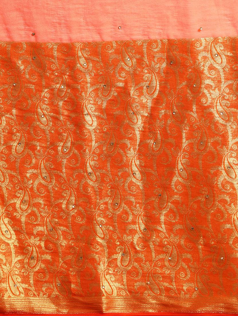 solid banarasi saree with blouse - 17014867 - Zoom Image - 5