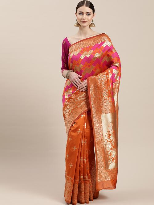self design kanjivaram saree with blouse - 17014876 - Standard Image - 1