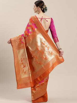 self design kanjivaram saree with blouse - 17014876 - Standard Image - 2