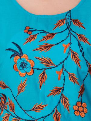 embroidered straight kurta - 17015152 - Standard Image - 4