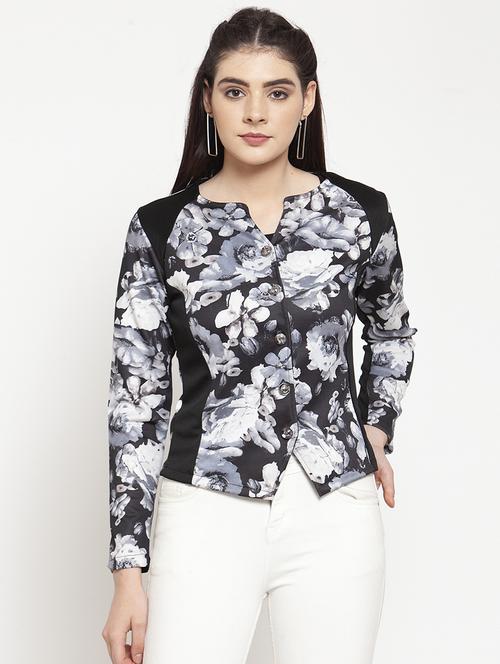 button down floral blazer - 17015184 - Standard Image - 1