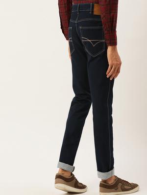dark blue plain denim jeans - 17015232 - Standard Image - 3