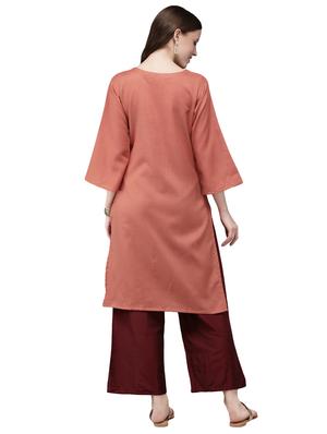 solid straight kurta - 17015241 - Standard Image - 3