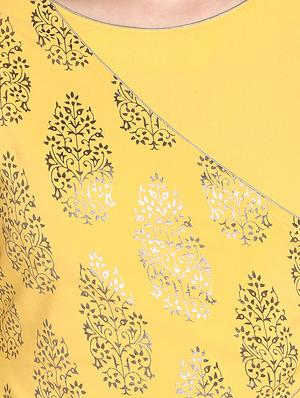 foil print a-line kurta - 17015272 - Standard Image - 4