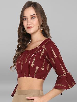bell sleeves printed blouse - 17015392 - Standard Image - 2