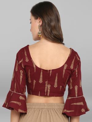 bell sleeves printed blouse - 17015392 - Standard Image - 3