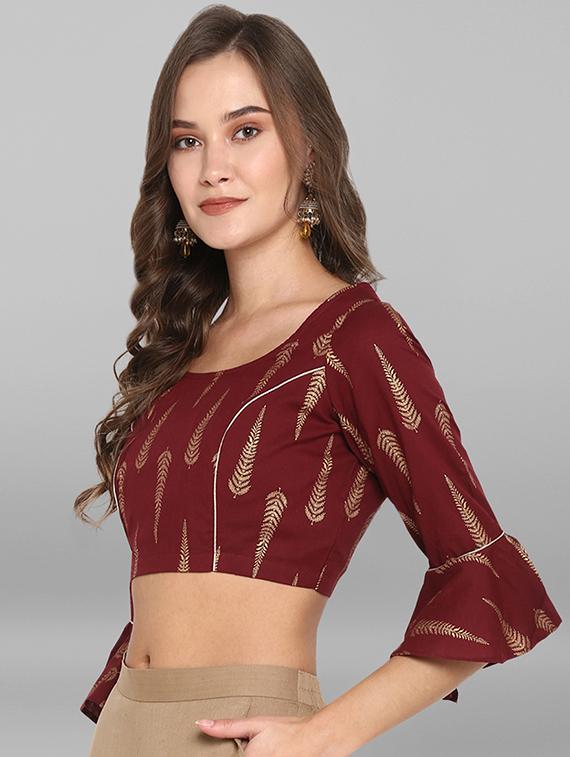 bell sleeves printed blouse - 17015392 - Zoom Image - 2