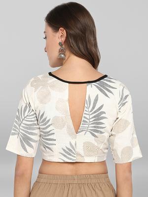 contrast printed blouse - 17015394 - Standard Image - 3