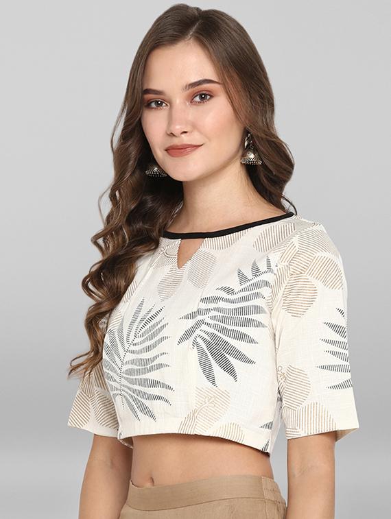 contrast printed blouse - 17015394 - Zoom Image - 2