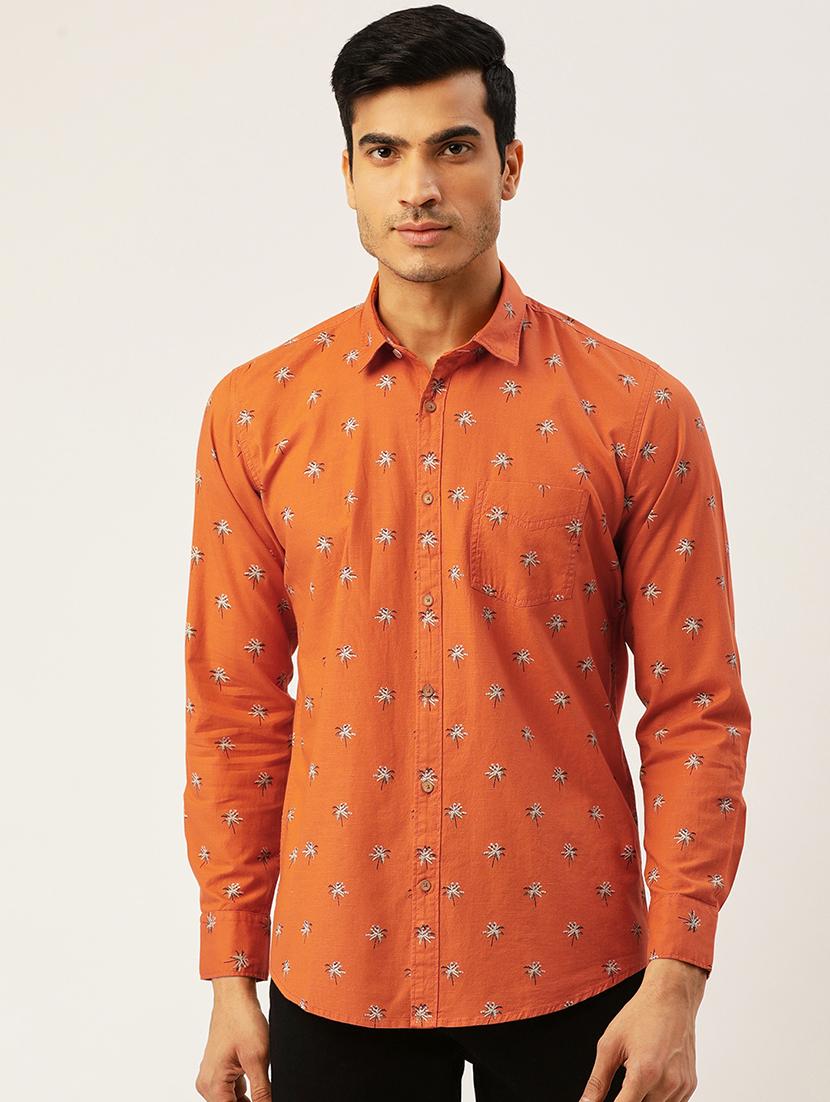 orange printed casual shirt - 17015403 - Zoom Image - 1