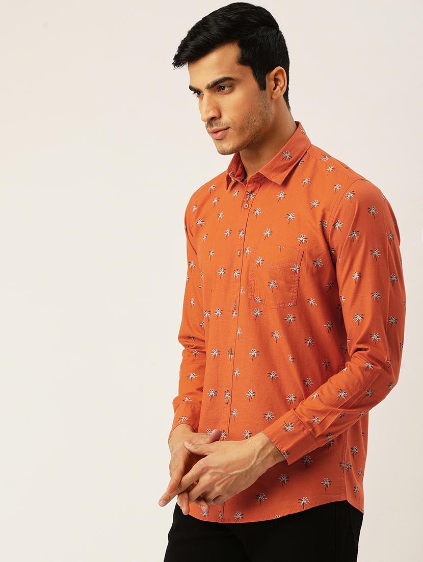 orange printed casual shirt - 17015403 - Zoom Image - 2