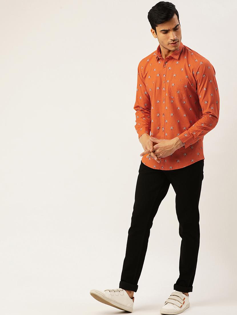 orange printed casual shirt - 17015403 - Zoom Image - 4