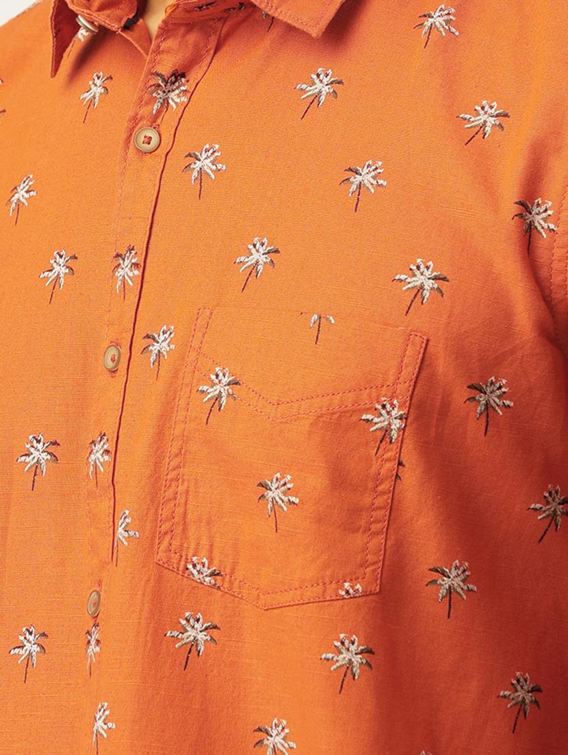 orange printed casual shirt - 17015403 - Zoom Image - 5