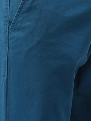 blue solid chinos - 17016181 - Standard Image - 5