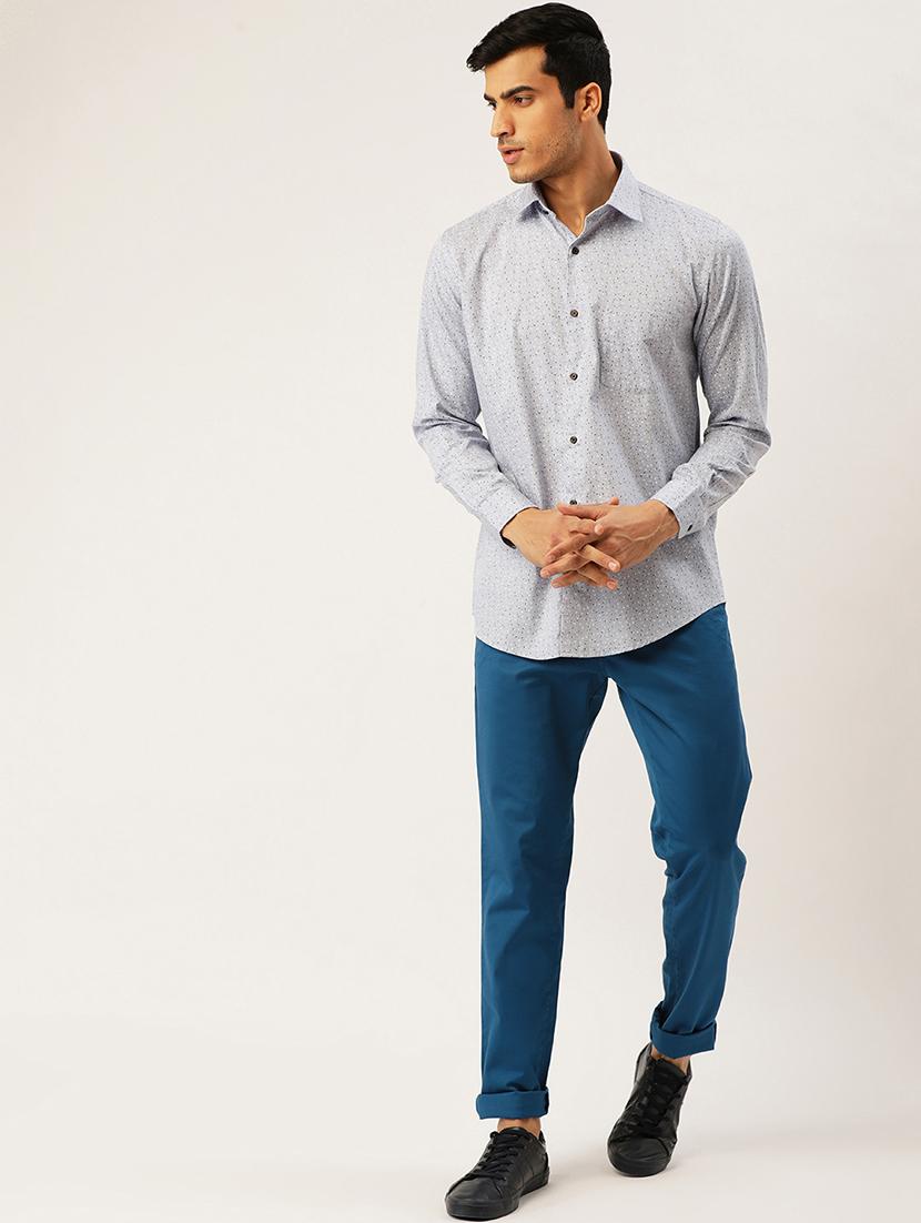 blue solid chinos - 17016181 - Zoom Image - 4