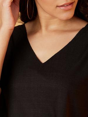 v-neck solid crop top - 17016297 - Standard Image - 5