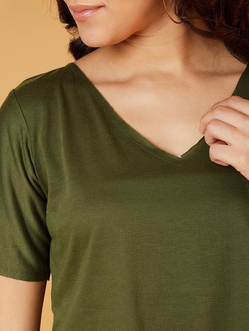 v-neck solid crop top - 17016299 - Zoom Image - 5