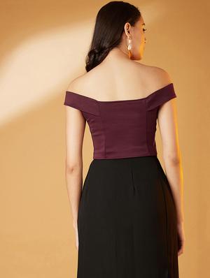 off shoulder crop top - 17016310 - Standard Image - 3